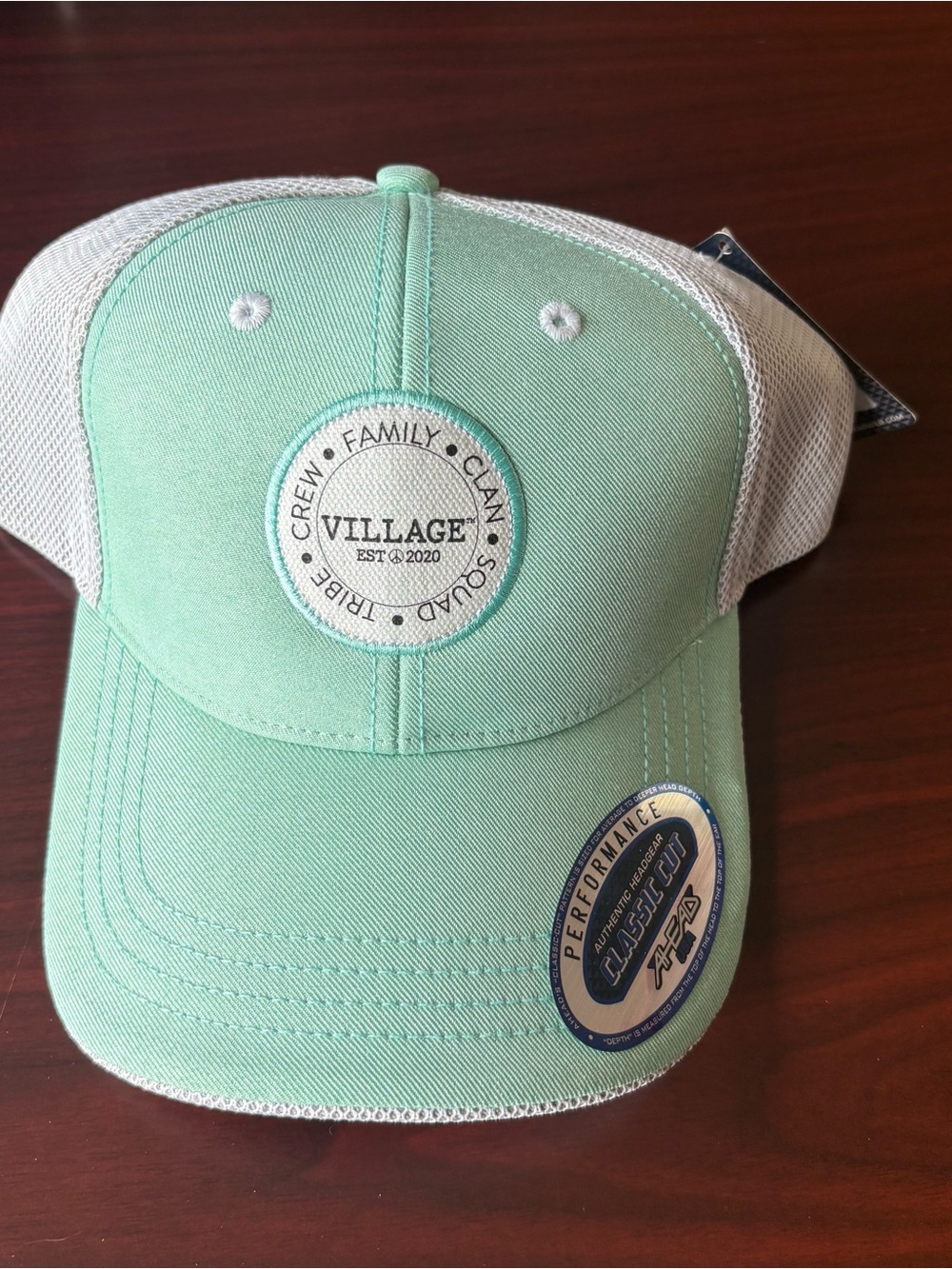 Village Mint Green and White Mesh‎ Trucker Hat